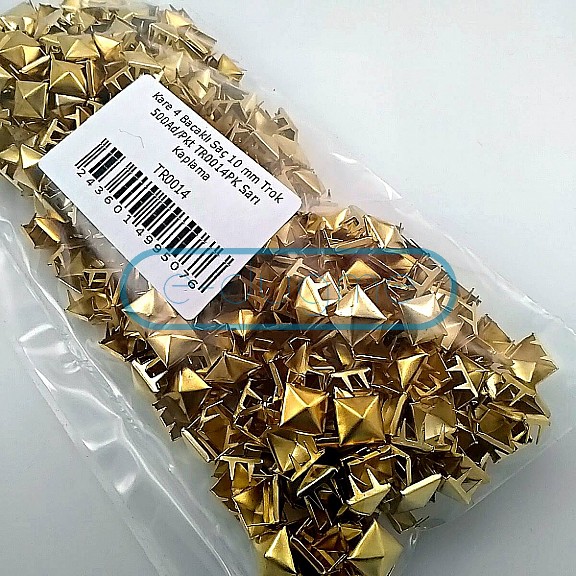 Süs Trok 10 mm Sarı Renk Piramit Tırnaklı Saç Trok (500 Ad/Paket) TR0014PKS