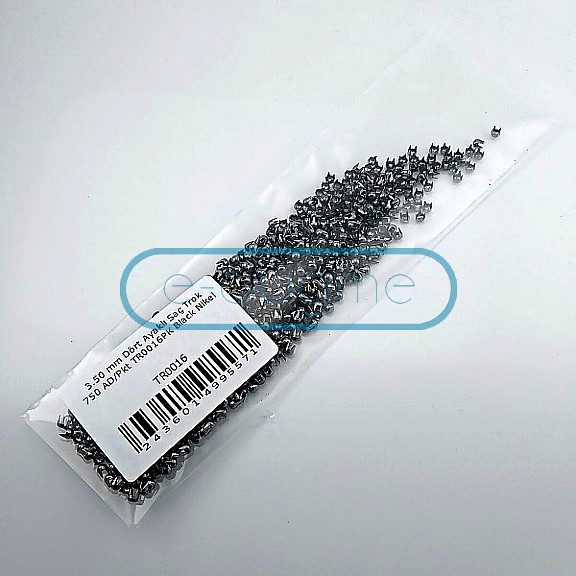 Süs Trok 3,5 mm Siyah Nikel Renk Tırnaklı Saç Trok (750 Ad/Paket) TR0016PKB