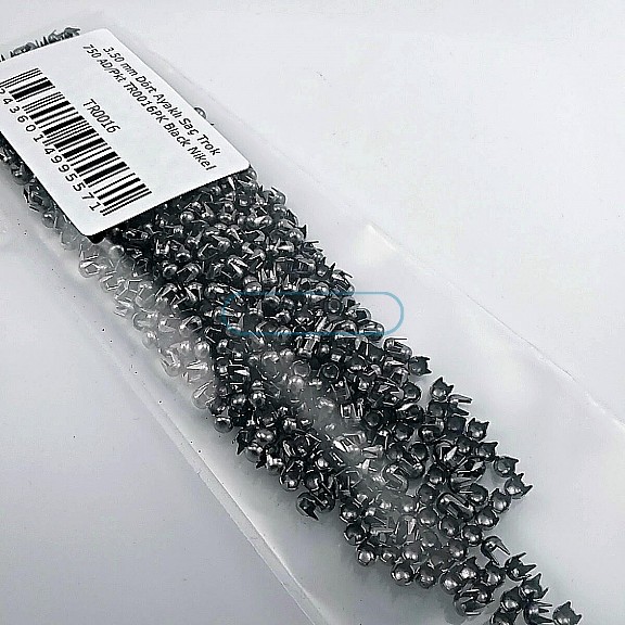 Prong Stud 3,5 mm Four Legged Black Nickel Metal Trok (750 pcs / Package) TR0016PKB