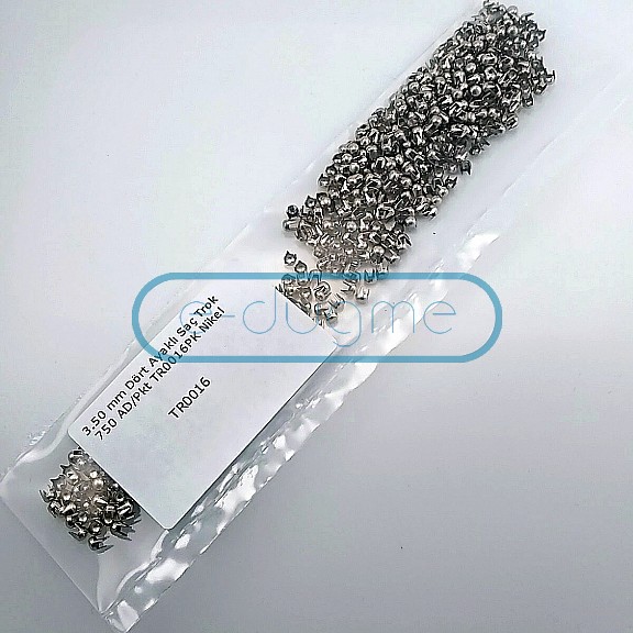 Prong Stud 3,5 mm Four Legged Nickel Metal Trok (750 pcs / Package) TR0016PKN