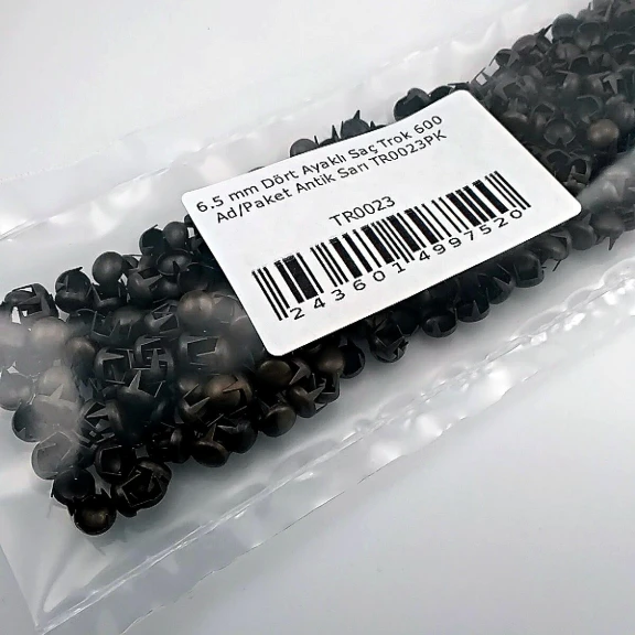 Prong Stud 6,5 mm Four Legged Antique Yellow Metal Trok (600 pcs / Package) TR0023PKA