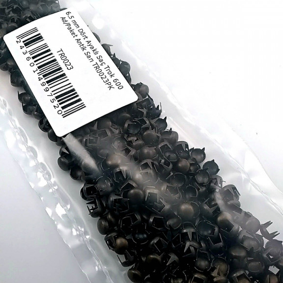 Prong Stud 6,5 mm Four Legged Antique Yellow Metal Trok (600 pcs / Package) TR0023PKA