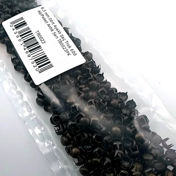 Prong Stud 6,5 mm Four Legged Antique Yellow Metal Trok (600 pcs / Package) TR0023PKA