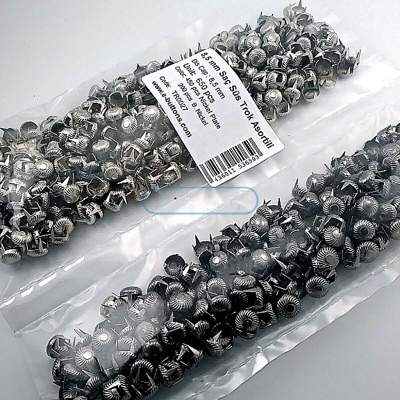 Prong Stud 8,5 mm Asorti Six Legged Swirl Pattern Metal Trok (650 pcs / Package) TR0027PKAS