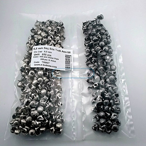 Prong Stud 8,5 mm Asorti Six Legged Swirl Pattern Metal Trok (650 pcs / Package) TR0027PKAS