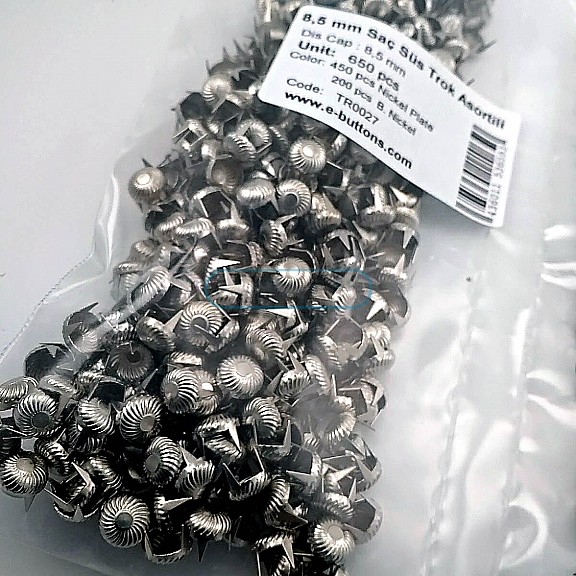 Prong Stud 8,5 mm Asorti Six Legged Swirl Pattern Metal Trok (650 pcs / Package) TR0027PKAS