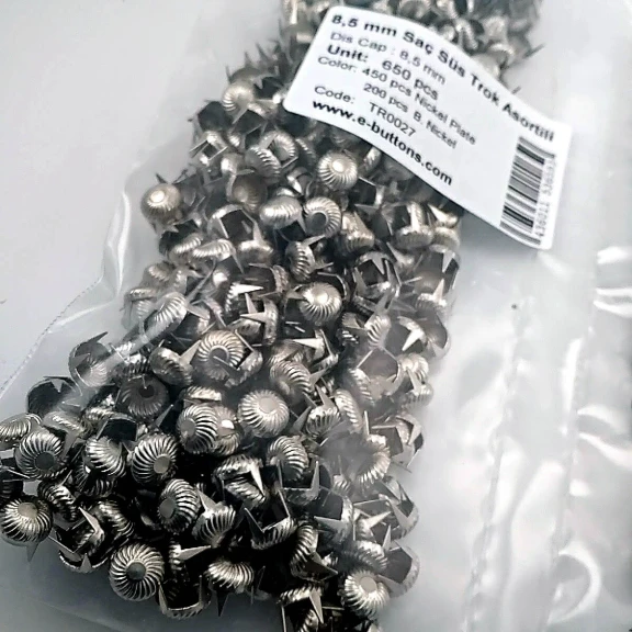 Süs Trok 8,5 mm Asorti Girdap Desenli Tırnaklı Saç Trok (650 Ad/Paket) TR0027PKAS