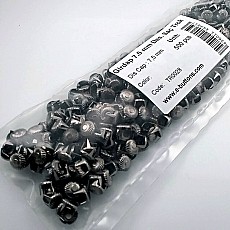 Prong Stud 7.5 mm Swirl Pattern Six Legged Metal Trok Black Nickel (500 pcs / Package) TR0028PK