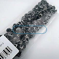 Süs Trok 9.5 mm Siyah Nikel Renk Girdap Desenli Tırnaklı Saç Trok (290 Ad/Paket) TR0030PKB