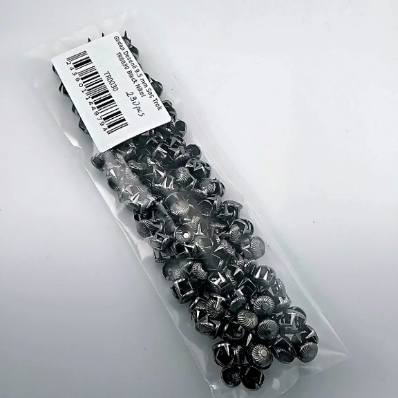 Süs Trok 9.5 mm Siyah Nikel Renk Girdap Desenli Tırnaklı Saç Trok (290 Ad/Paket) TR0030PKB