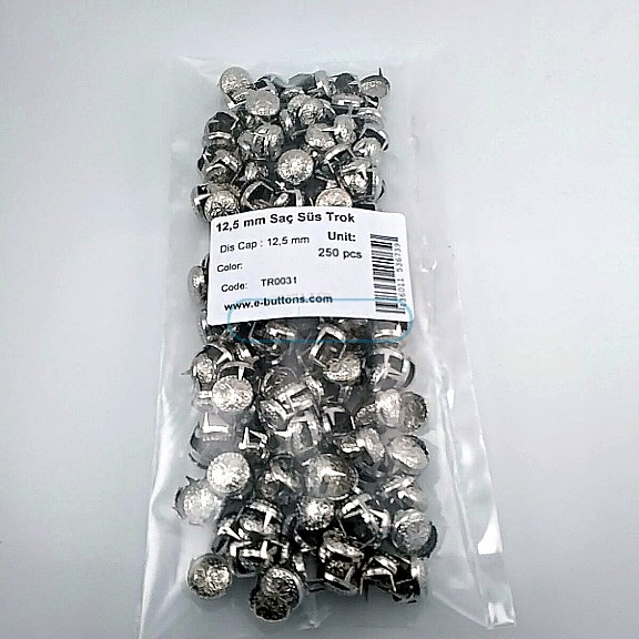 Prong Stud 12. 50 mm Six Legged Patterned Metal Trok (250 pcs / Package) TR0031PK