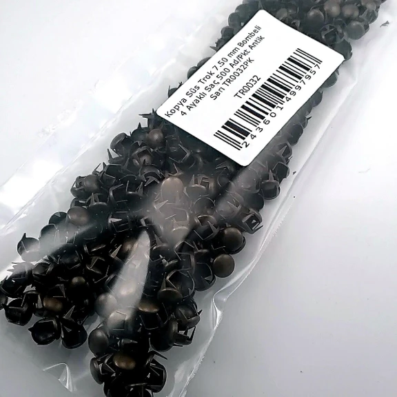 Süs Trok 7,5 mm Antik Sarı Renk Tırnaklı Saç Trok (500 Ad/Paket) TR0032PKA