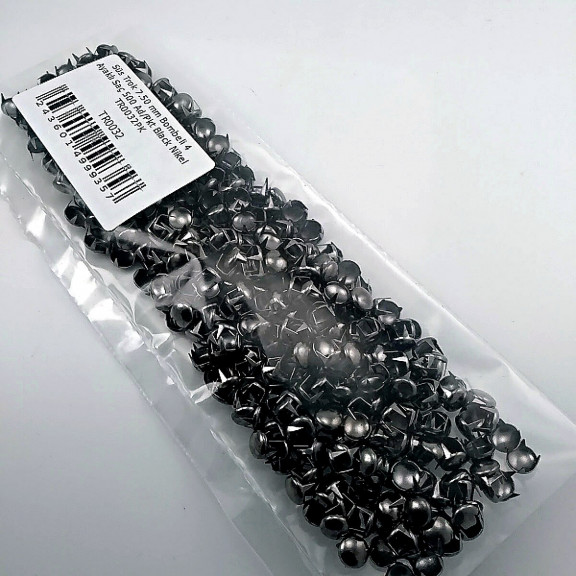 Prong Stud 7,5 mm Four Legged Black Nickel Metal Trok (500 pcs / Package) TR0032PKB