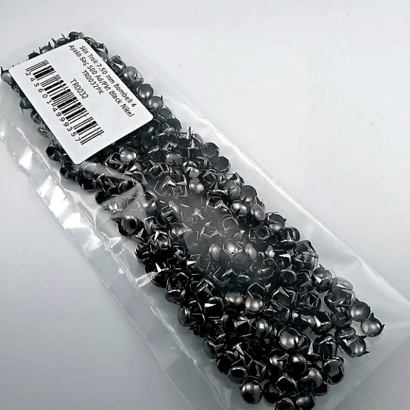 Süs Trok 7,5 mm Siyah Nikel Renk Tırnaklı Saç Trok (500 Ad/Paket) TR0032PKB