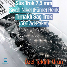 Prong Stud 7,5 mm Four Legged Black Nickel Metal Trok (500 pcs / Package) TR0032PKB