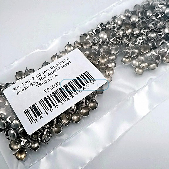 Prong Stud 7,5 mm Four Legged Nickel Metal Trok (500 pcs / Package) TR0032PKN