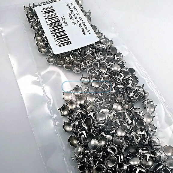 Prong Stud 7,5 mm Four Legged Nickel Metal Trok (500 pcs / Package) TR0032PKN