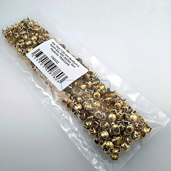 Süs Trok 7,5 mm Sarı Renk Tırnaklı Saç Trok (500 Ad/Paket) TR0032PKS