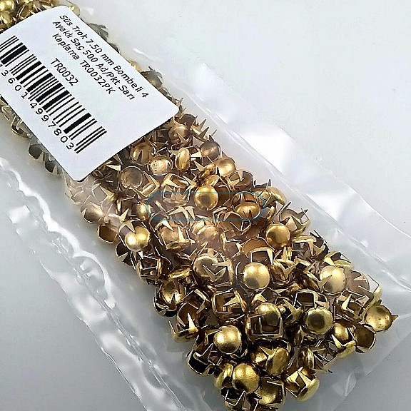 Prong Stud 7,5 mm Four Legged Yellow Metal Trok (500 pcs / Package) TR0032PKS