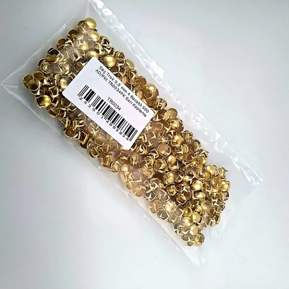 Süs Trok 9,5 mm Sarı Renk Tırnaklı Saç Trok (500 Ad/Paket) TR0034PKS