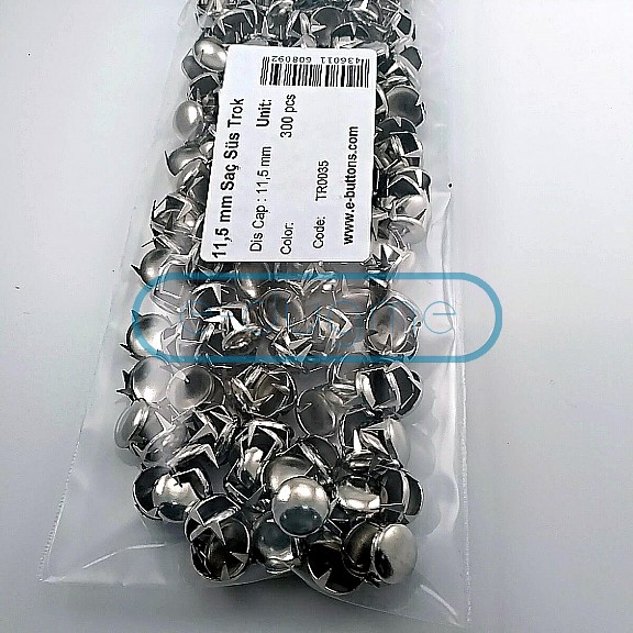 Süs Trok 11. 50 mm Nikel Gümüş Renk Tırnaklı Saç Trok (300 Ad/Paket) TR0035PK