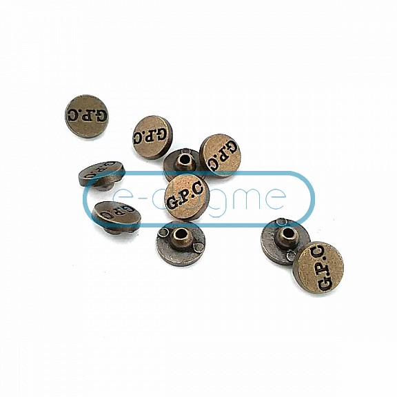 10 mm 16L  "G.P.C" Inscribed Metal Rivet - Rivet (250 Pcs / Package) R0002