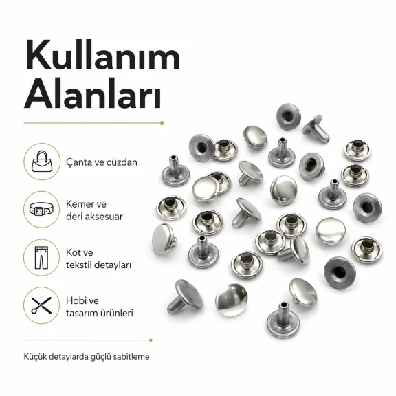 9 mm Kapak / 7,5 mm Bacak Saç Malzeme Tek Kapaklı Rivet Perçin – 1000 Adet R0005, paslanmaz çelik kör perçin, montaj