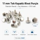 11 mm (0.43") Cap Standard Post Steel Single Cap Rivet - 250 Pieces R0007 for secure fastening of thick materials