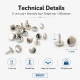 11 mm (0.43") Cap Standard Post Steel Single Cap Rivet - 250 Pieces R0007 for secure fastening of thick materials