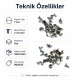 33 Rivet 7 mm Kapak - 7-7,5 mm Bacak Saç Malzeme Perçin - 1000 Adet R00033, metal perçin, çanta, kemer, mont için ideal