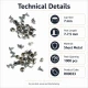 33 Rivet 7 mm Kapak - 7-7,5 mm Bacak Saç Malzeme Perçin - 1000 Adet R00033, metal perçin, çanta, kemer, mont için ideal