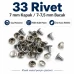 33 Rivet 7 mm Kapak / 7-7,5 mm Bacak Saç Malzeme Perçin – 1000 Adet R00033