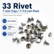 33 Rivet 7 mm Kapak - 7-7,5 mm Bacak Saç Malzeme Perçin - 1000 Adet R00033, metal perçin, çanta, kemer, mont için ideal