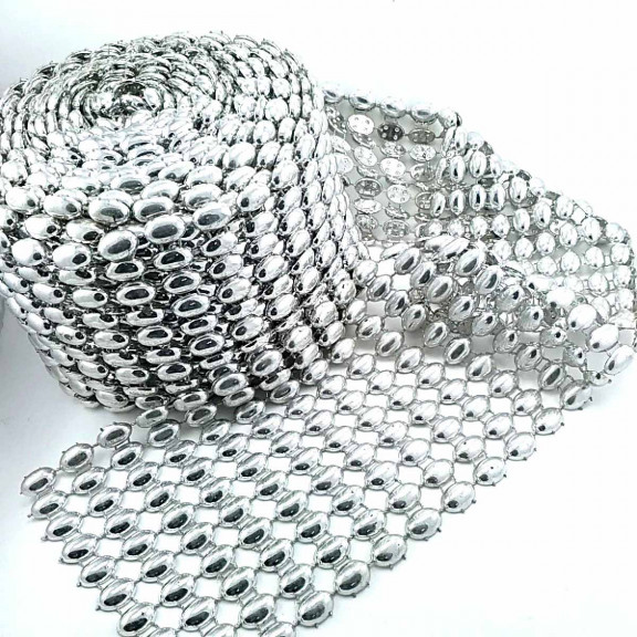 Gümüş Renkli Plastik Şerit Süsleme SRT0001