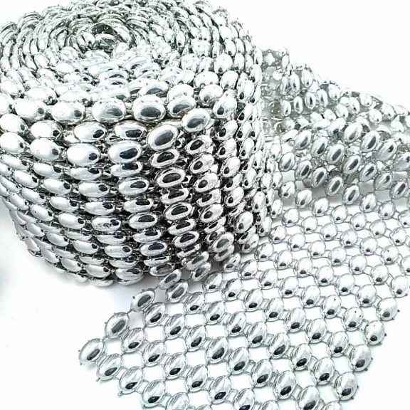 Gümüş Renkli Plastik Şerit Süsleme SRT0001