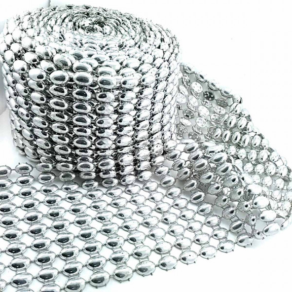 Gümüş Renkli Plastik Şerit Süsleme SRT0001