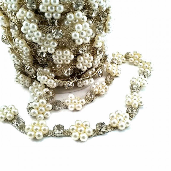 Taşları Çiçek Dizilimli Saç Deoratif Süs SRT0009