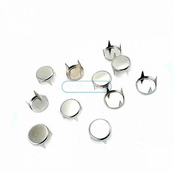 9.50 mm Ornament Stud Flat Coin Shaped Four Prong Brass Stud (250 Pcs/Pack) TR0006