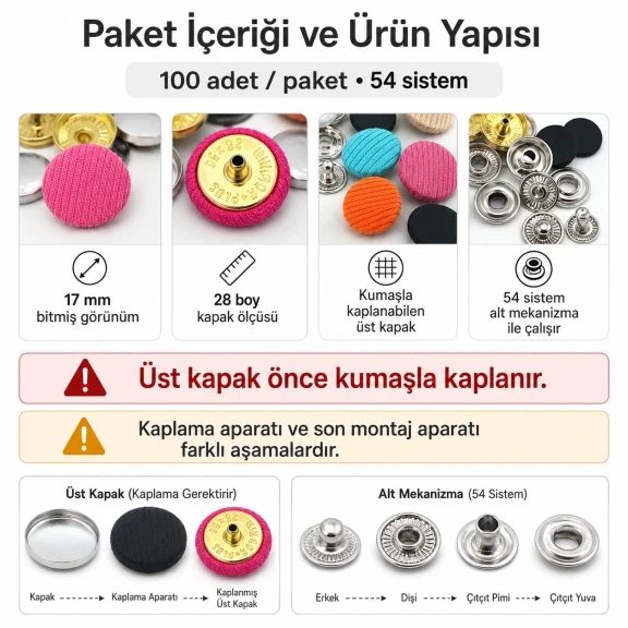 28 boy 17 mm kumaş kaplama çıtçıt düğme, ceket, kaban ve elbise gibi ürünlerde kullanıma uygun dekoratif kapama aksesuarı