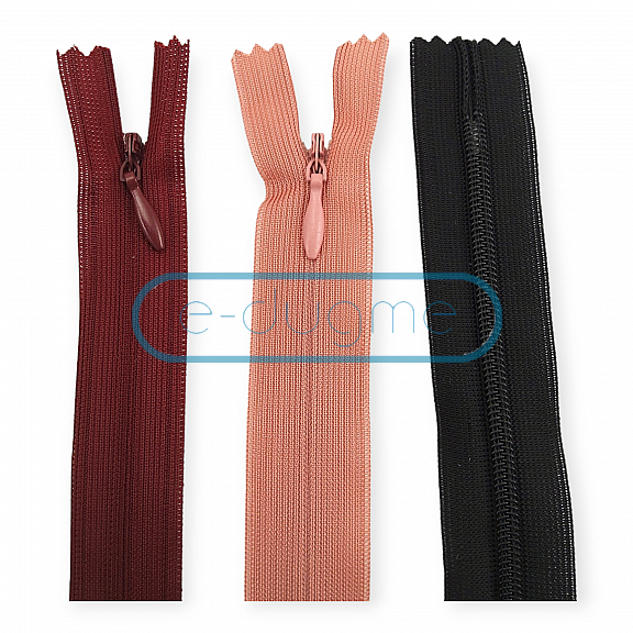 60 Cm #3 23,62" Hidden Zipper Tulle Dress and Skirt Zipper ZPG0060TUL