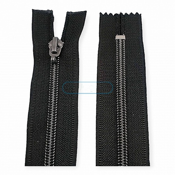 40 cm #5 15,75" Nylon Coil Metallic Teeth Jacket Zipper Open End - Separating ZPSM0040T10