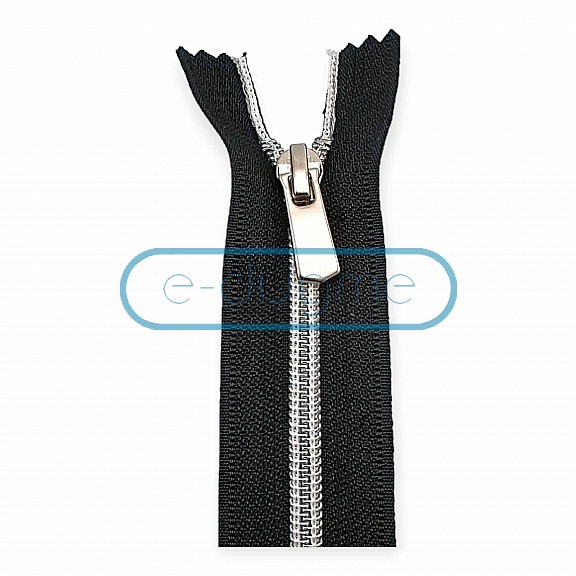 40 cm #5 15,75" Nylon Coil Metallic Teeth Jacket Zipper Open End - Separating ZPSM0040T10