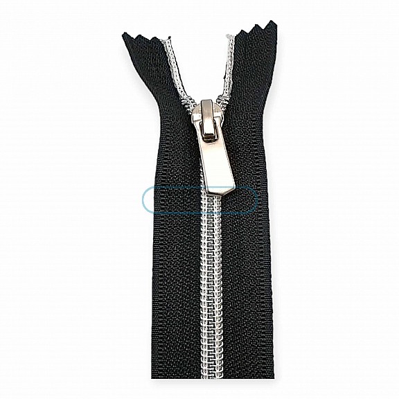 45 cm #5 17,71" Nylon Coil Metallic Teeth Jacket Zipper Open End - Separating ZPSM0045T10