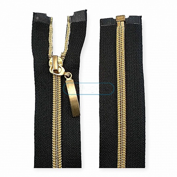 90 cm #5 35,44" Nylon Coil Metallic Teeth Jacket Zipper Open End - Separating ZPSM0090T10