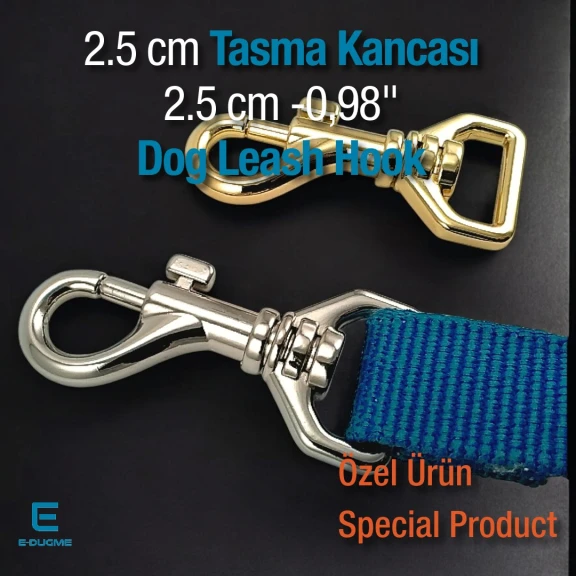2.5 cm Tasma Kancası - Gemici Kanca - Yaylı Döner Kanca Özel Metal Kaplama GZ0025TS