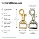 2,5 cm özel kaplamalı premium gemici tasma kancası, dayanıklı metal alaşım ve ergonomik döner yapısı ile kayış ve iplerde