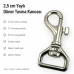 2,5 cm Tasma Kancası Gemici Kanca Yaylı Döner Kanca Özel Metal Kaplama GZ0025TS
