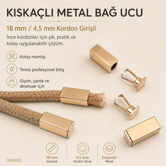 Easy Apply Cord End Tip for Bags and Garments