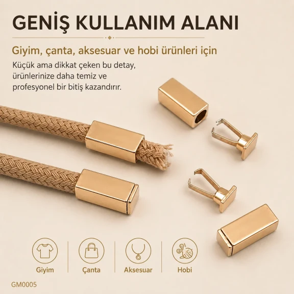 Easy Apply Cord End Tip for Bags and Garments