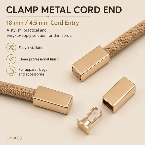 Easy Apply Cord End Tip for Bags and Garments